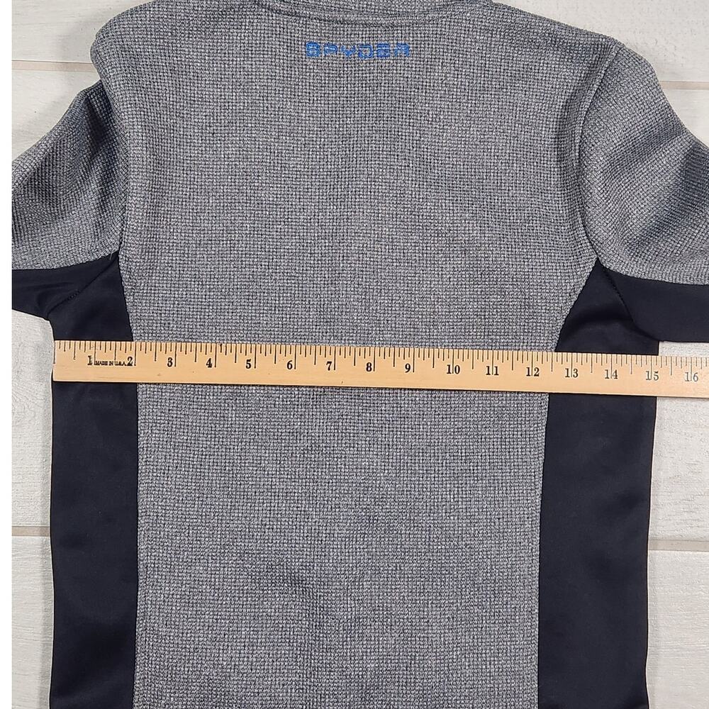 Spyder Zip Jacket Kids Boys Size Small 7/8 Black Gray Blue Performance Fleece - Picture 6 of 6